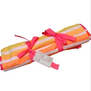 Victoria Secret Beach Roll-up Blacket Strip Logo‎ NWT 56x49